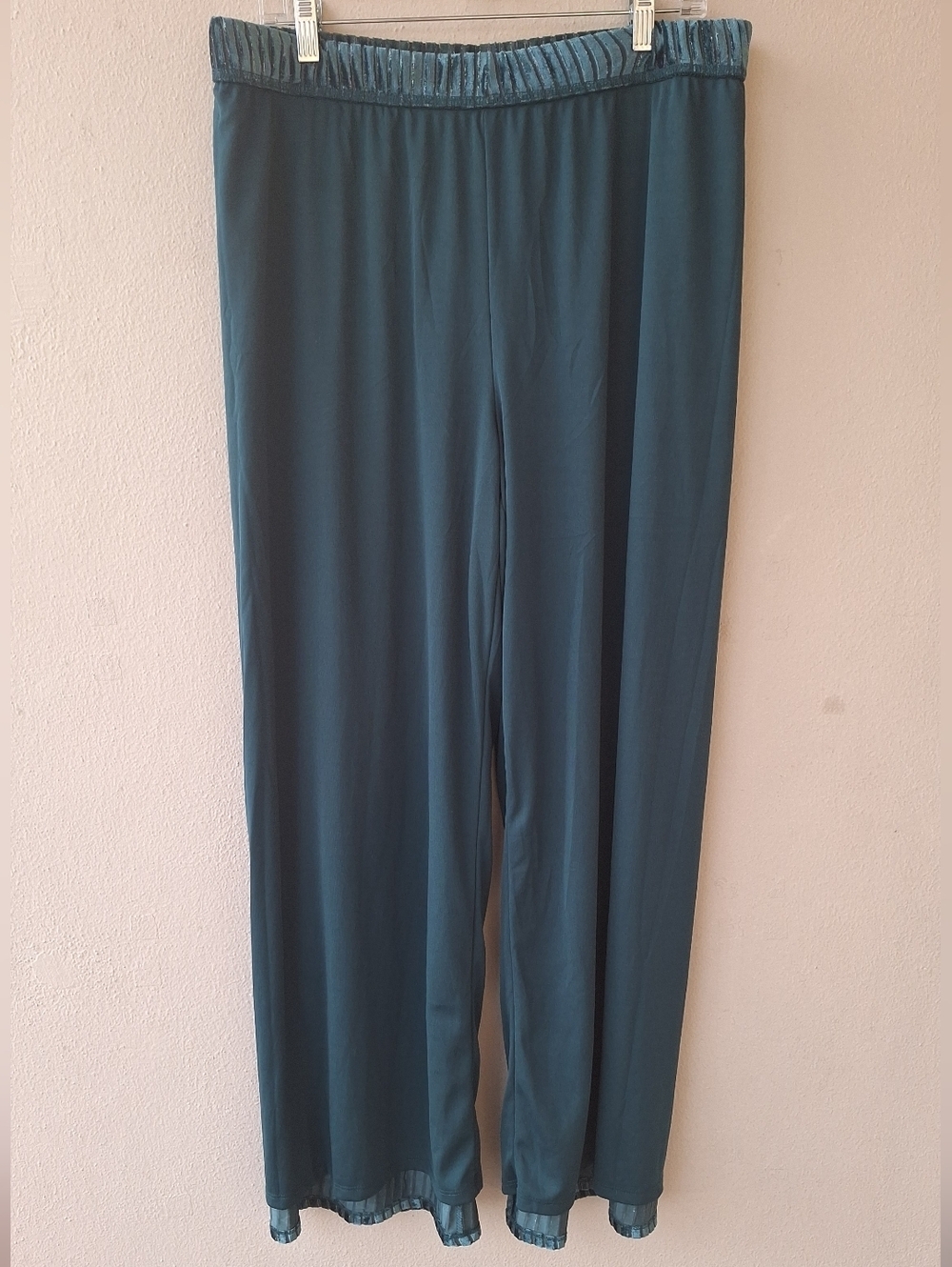 House Of Harlow 1960 Women's Hi-Rise Pull On Flare Pants Lined Dark Teal Size L - Picture 6 of 10